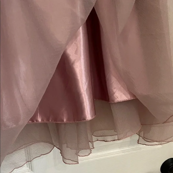 Dusty Pink and Black Bow Organza Princess Skirt Bowknot A Line Midi/Knee XL - Picture 5 of 6